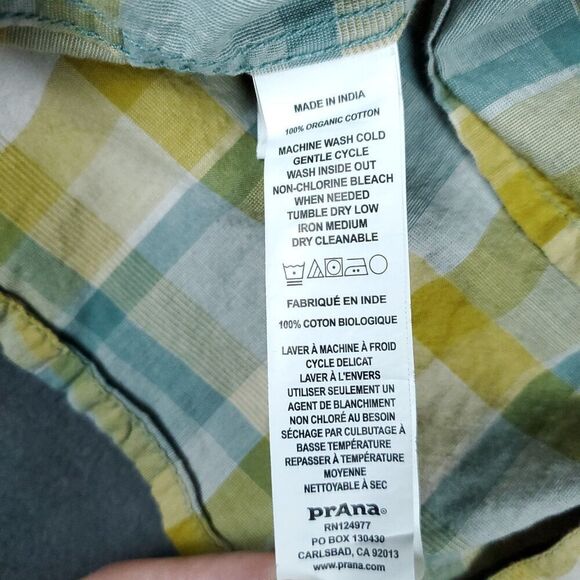 Prana Plaid Shirt Lot Of 2 Mens 2XL XXL Short Sleeve Button Up Hiking Outdoor - Picture 8 of 12